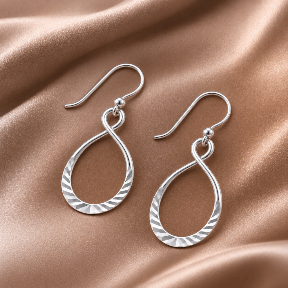 Diamond Cut Drop Earrings