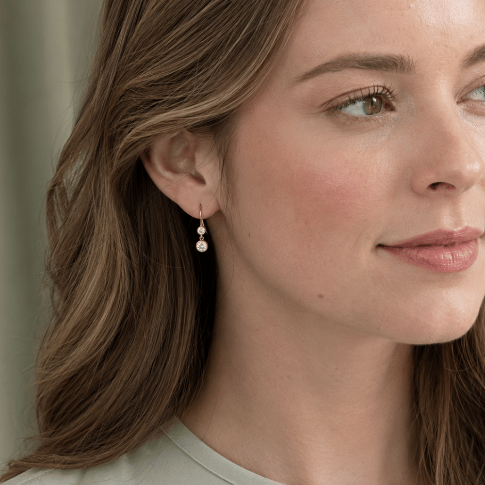 Gold-Filled CZ Drop French Wire Earrings