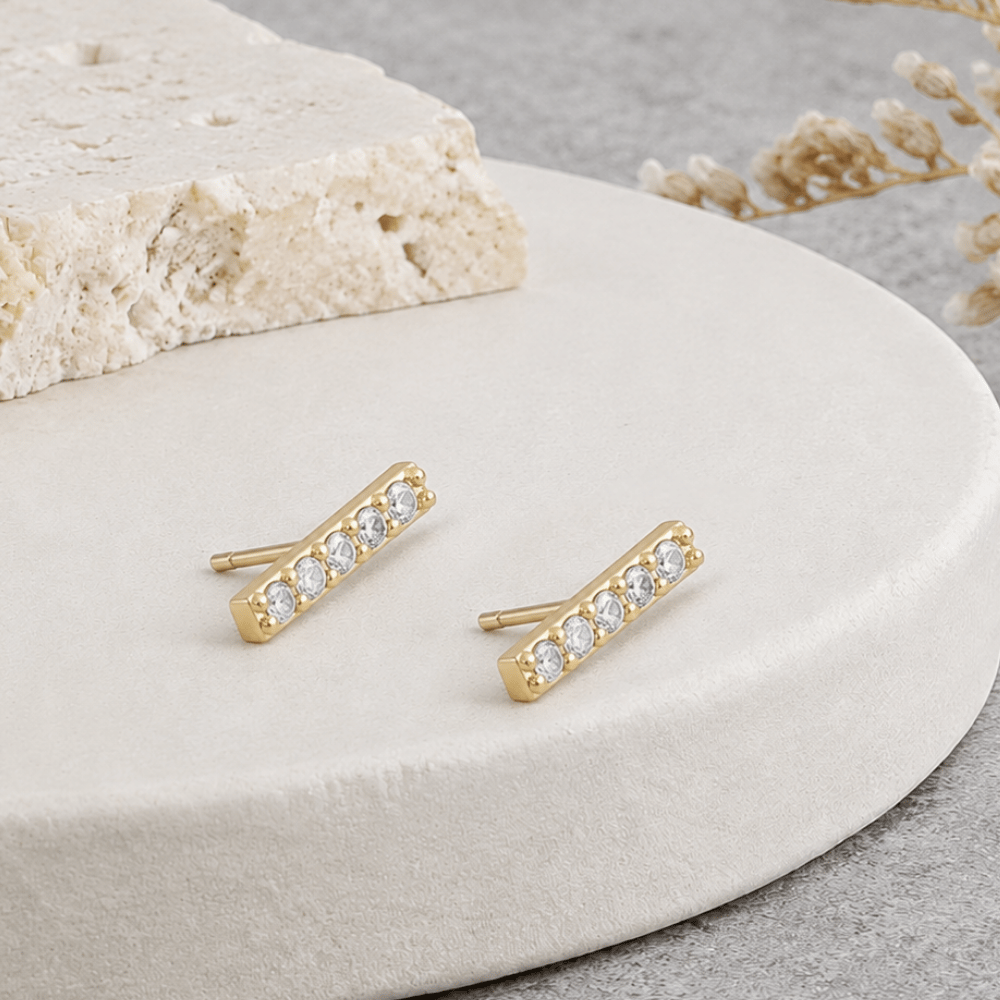 Mini CZ Bar Studs