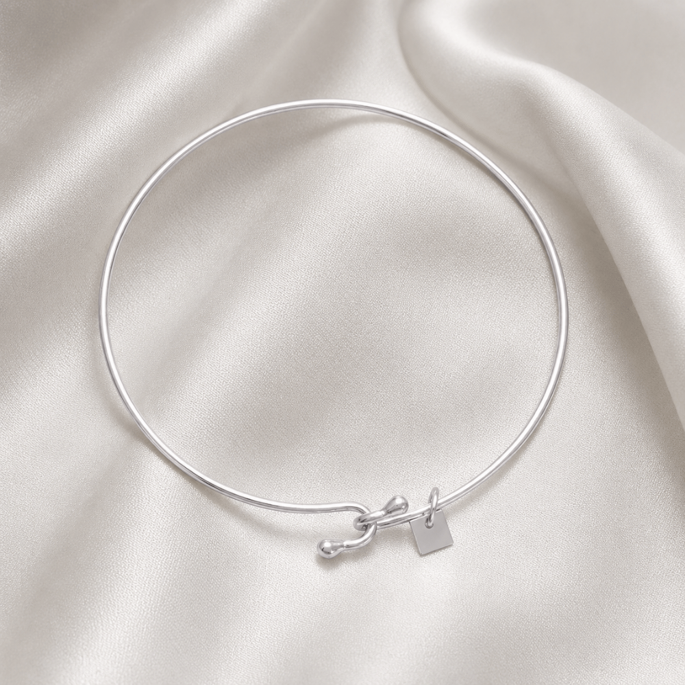 Wire Bangle with Bead Ends