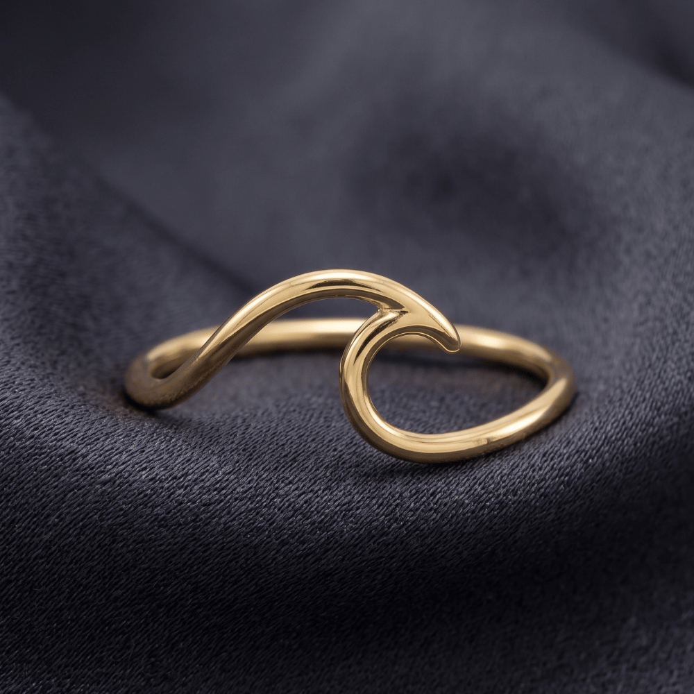 14 Karat Gold Plated Wave Ring