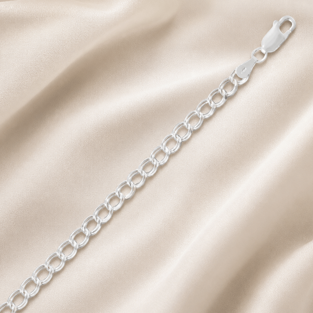 925 Sterling Silver Diamond Cut Light Charm Bracelet - 4.5mm - view 3