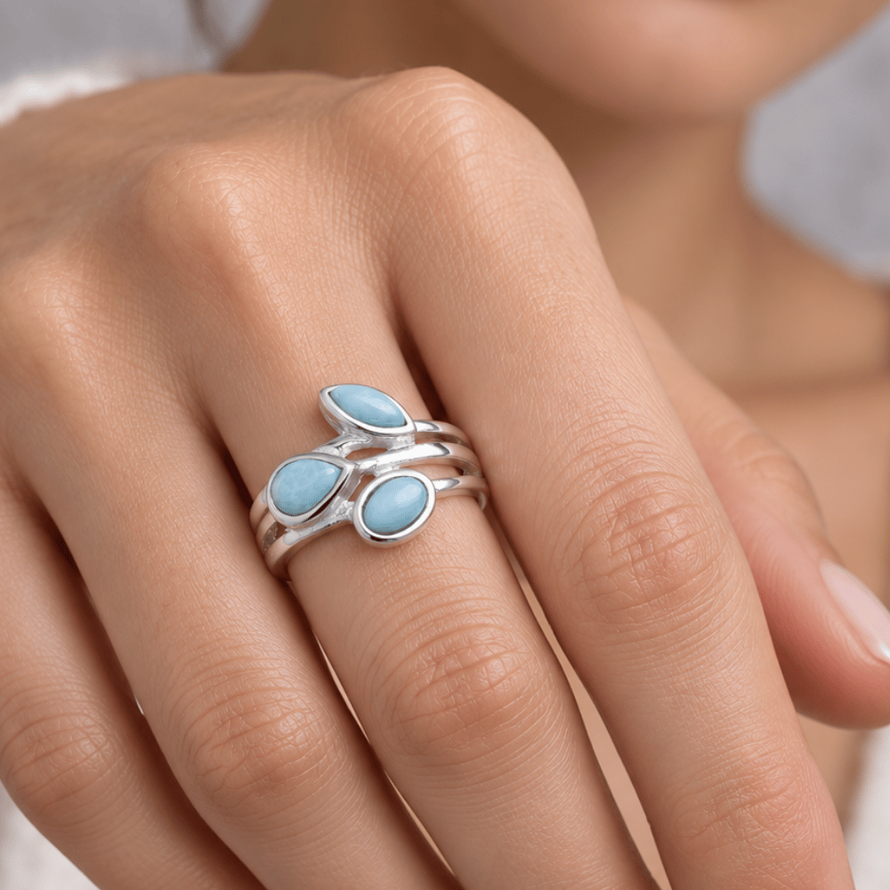 Multishape Larimar Ring