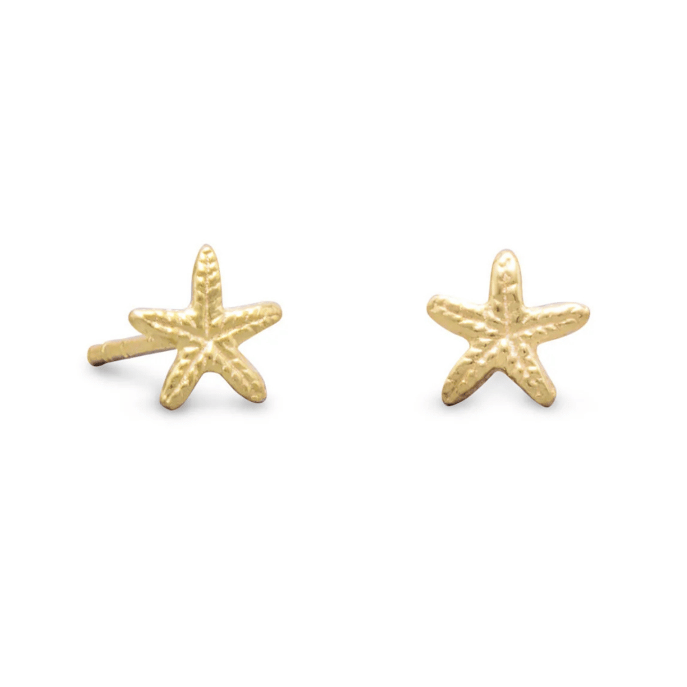 Gold Plated Starfish Stud Earrings