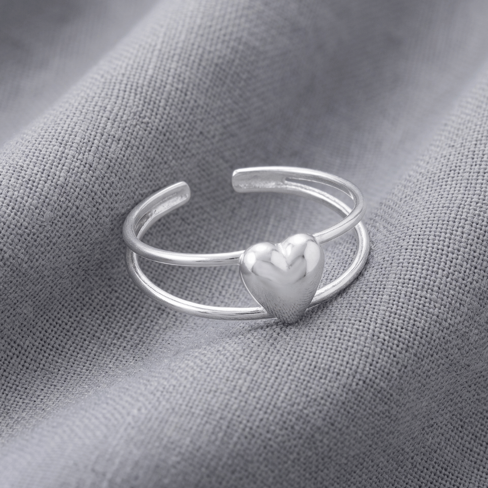 Polished Domed Heart Toe Ring