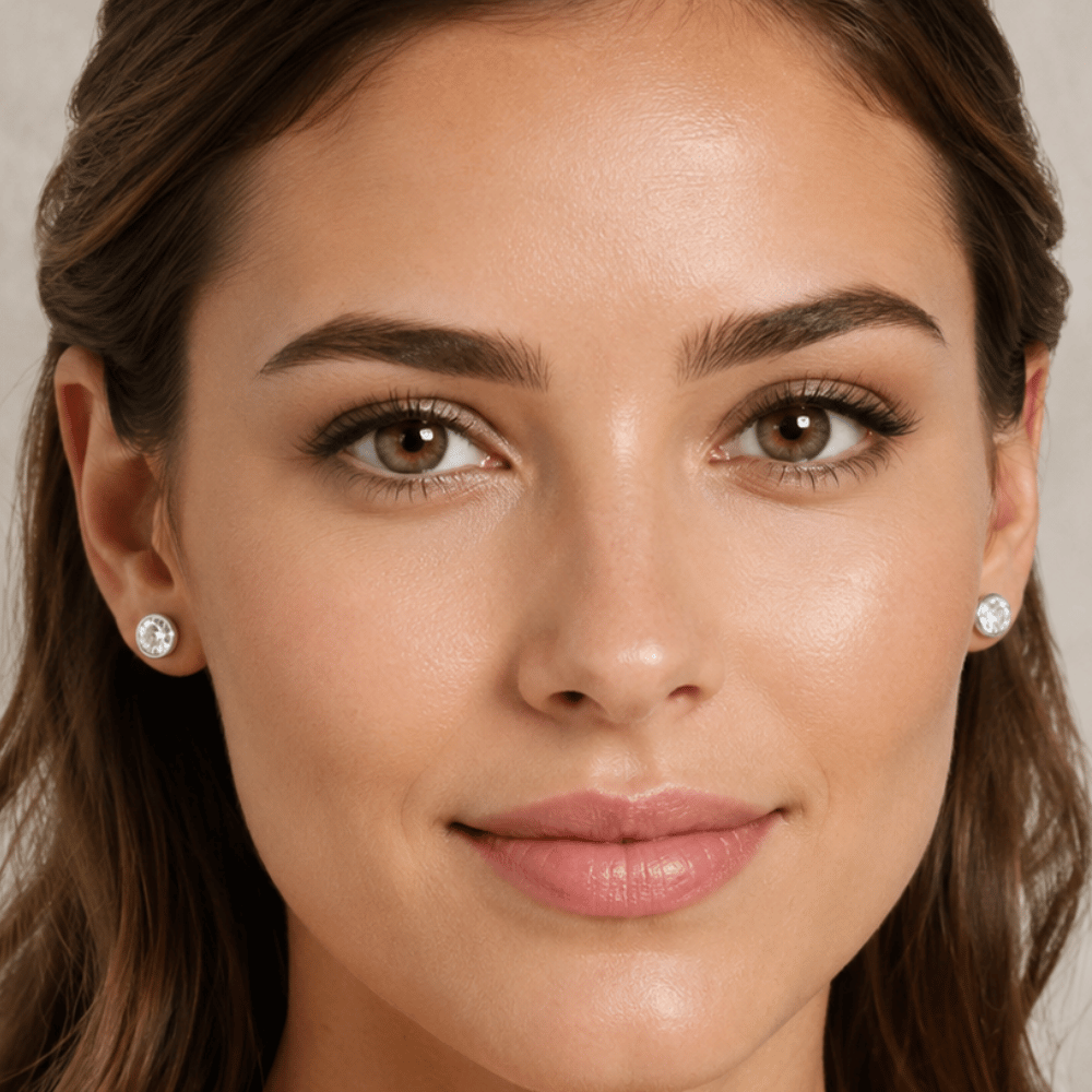 4mm Bezel Set CZ Stud Earrings