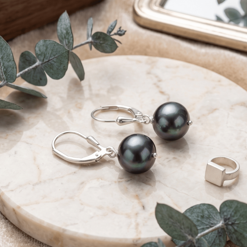 8-9mm Peacock Cultured Freshwater Pearl Earrings