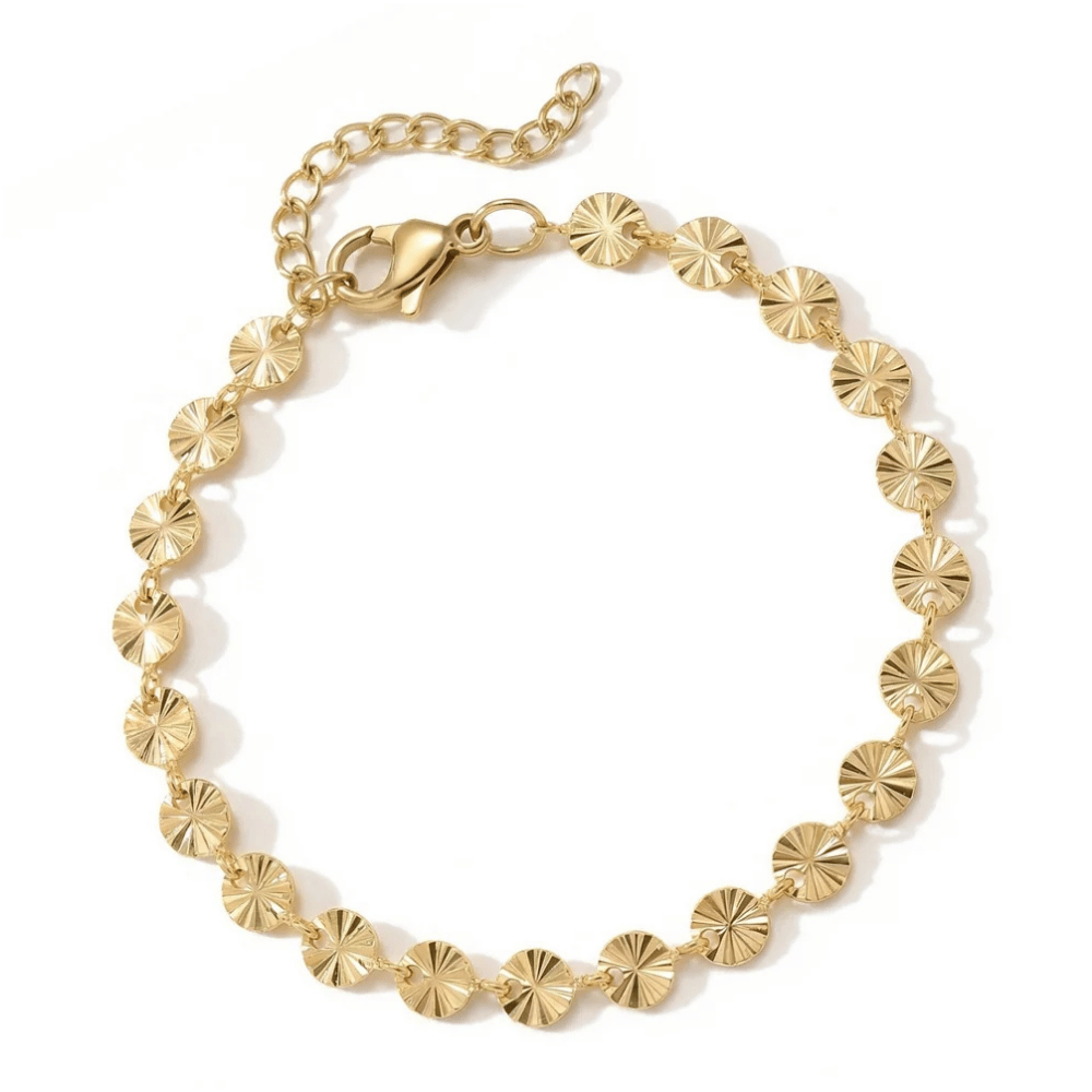 6.5" + 1" Stainless Steel 5mm Sunburst Bracelet