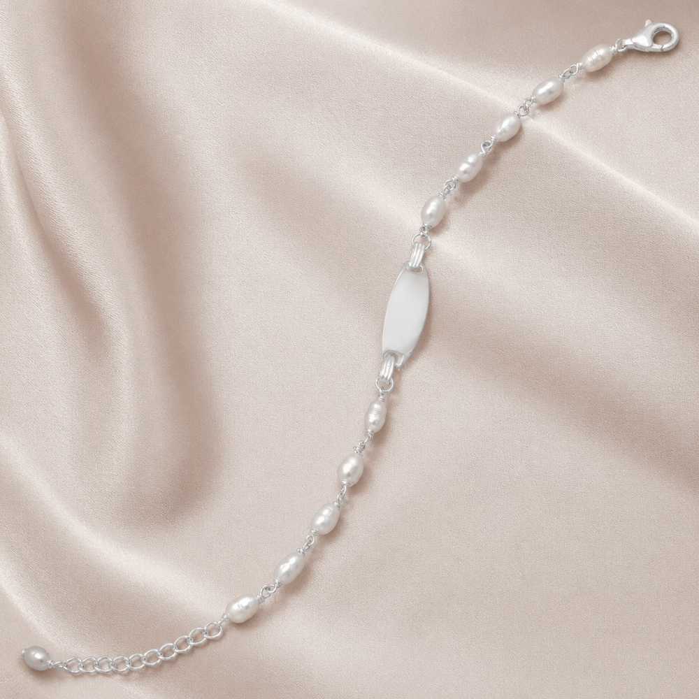 5" + 1" Cultured Freshwater Pearl ID Bracelet