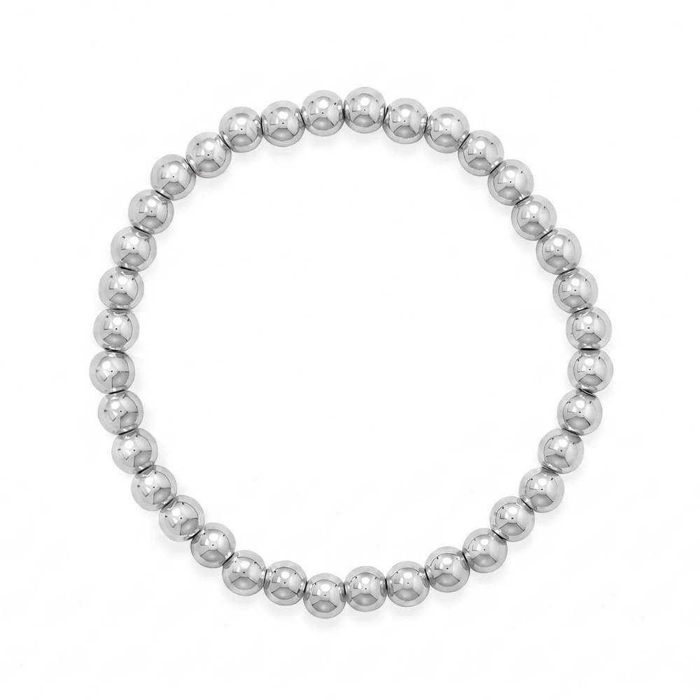 7.5" Stainless Steel Bead Stretch Bracelet