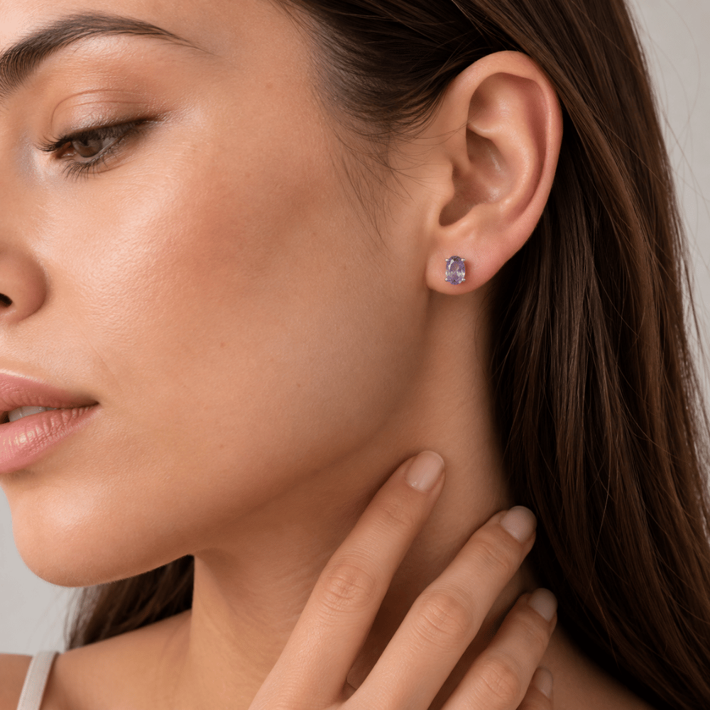 Oval Stud Earrings