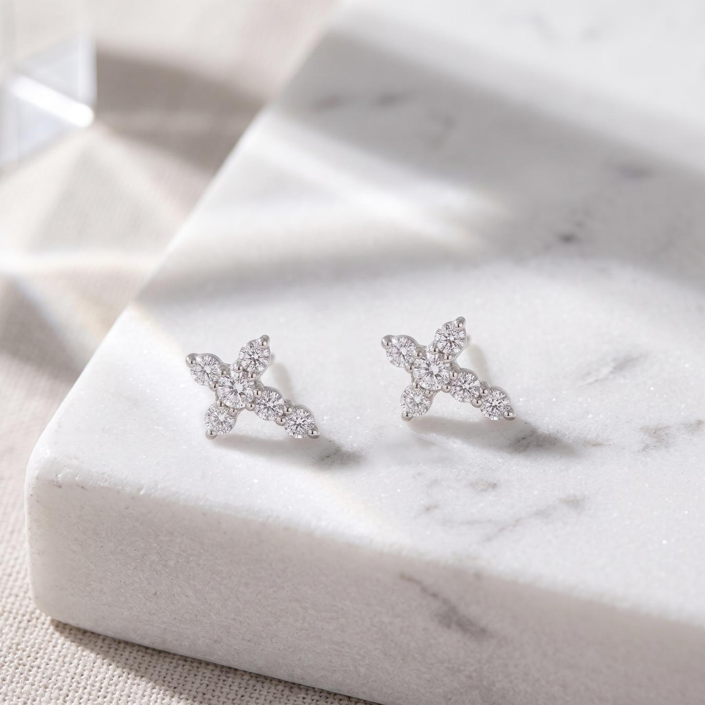 Small CZ Cross Stud Earrings