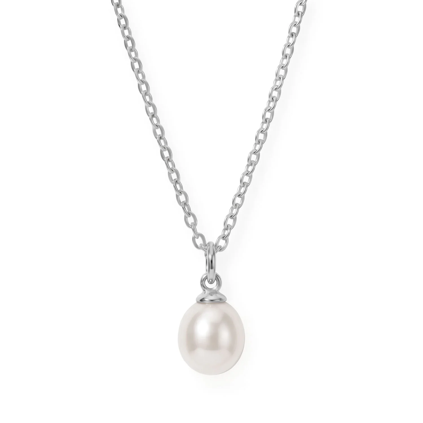 16" Stainless Steel Cultured Freshwater Pearl Drop Necklace