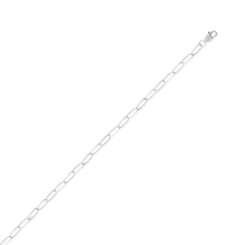 925 Sterling Silver Paperclip Chain Bracelet - 2.8mm