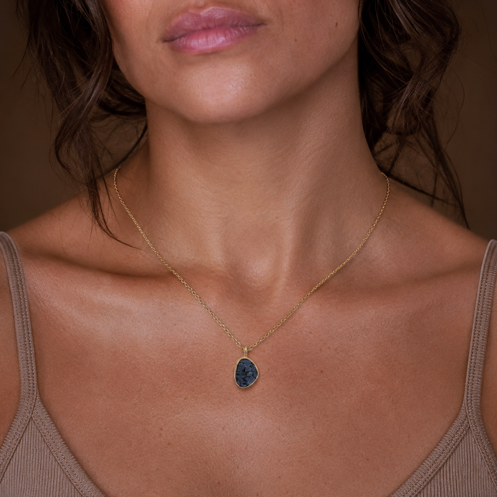 16" + 2" 14 Karat Gold Plated Diamond Chip Necklace