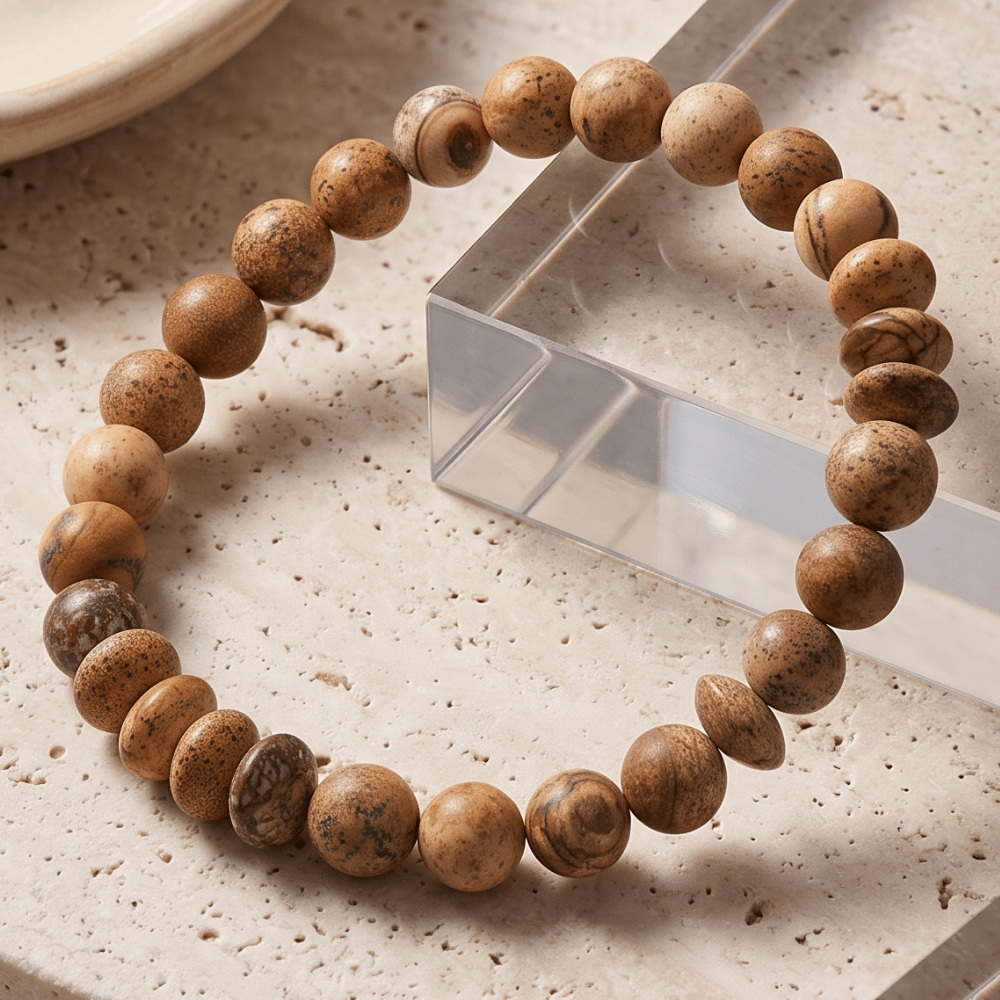 8" Picture Jasper Stretch Bracelet