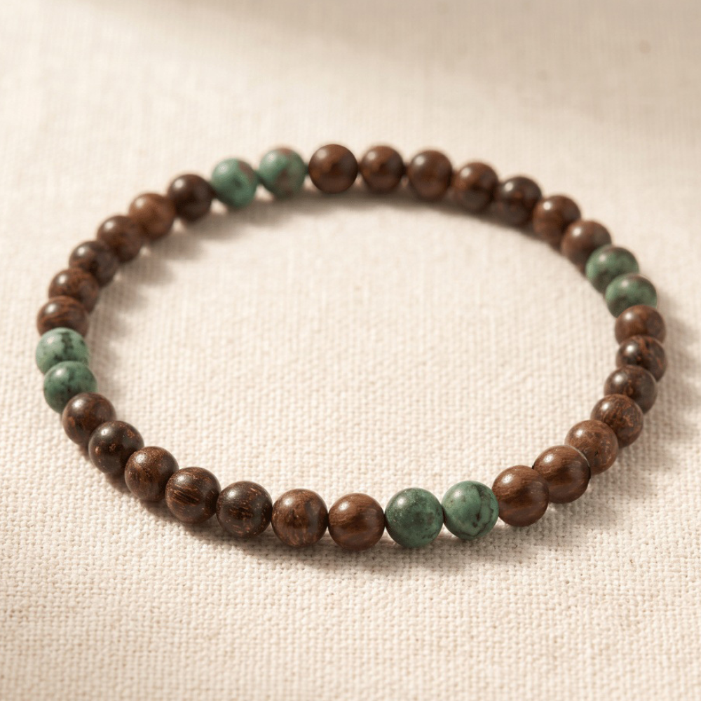 8" Jasper and African Turquoise Stretch Bracelet