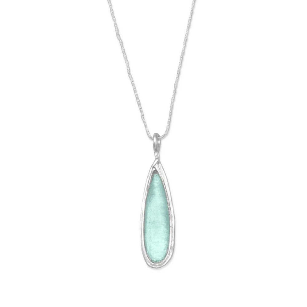Ancient Roman Glass Pear Drop Necklace