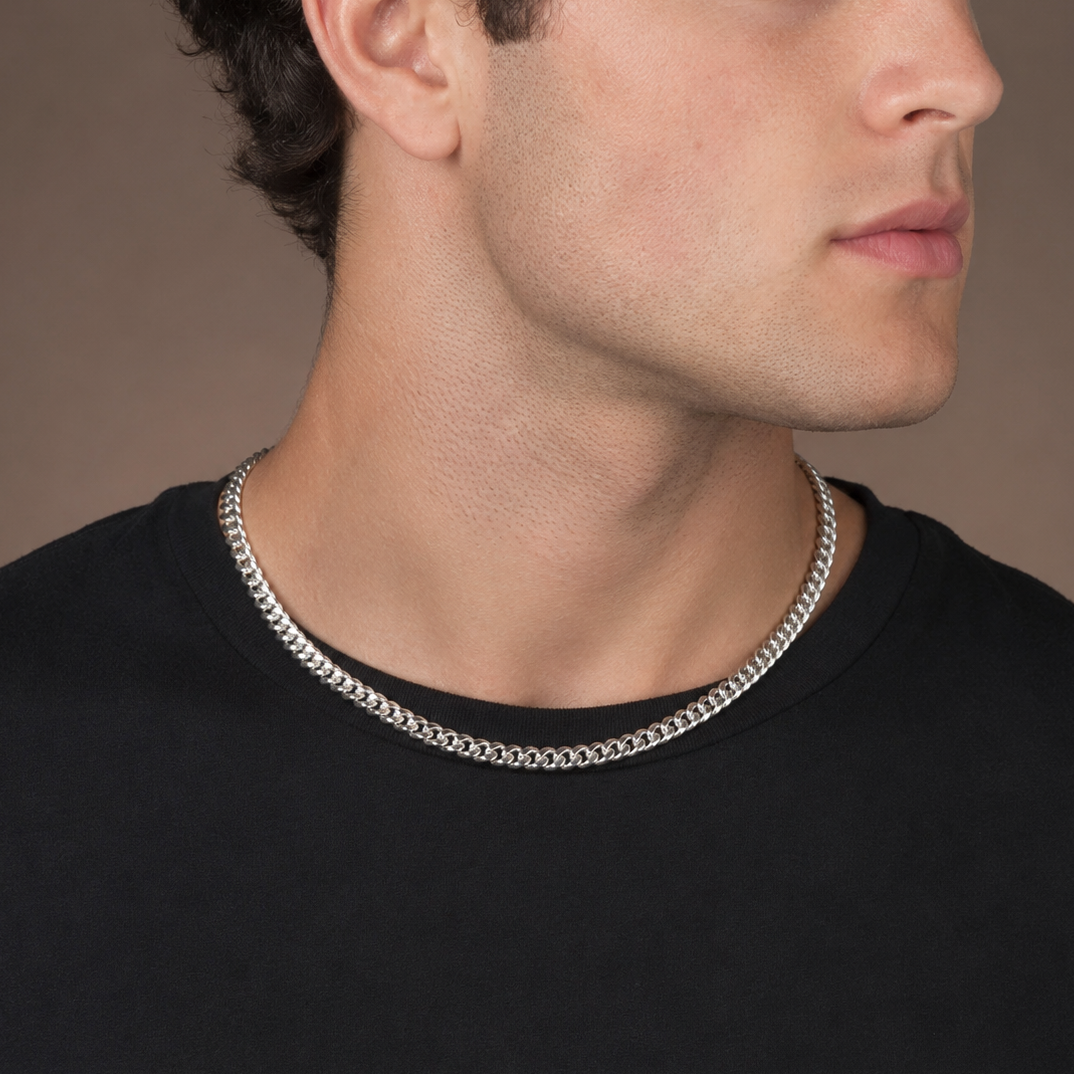 925 Sterling Silver Miami Cuban Link Chain Necklace - 5mm