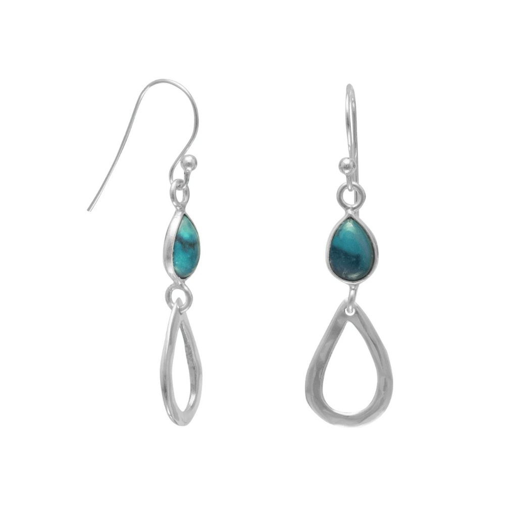 Stabilized Turquoise Drop French Wire Earrings