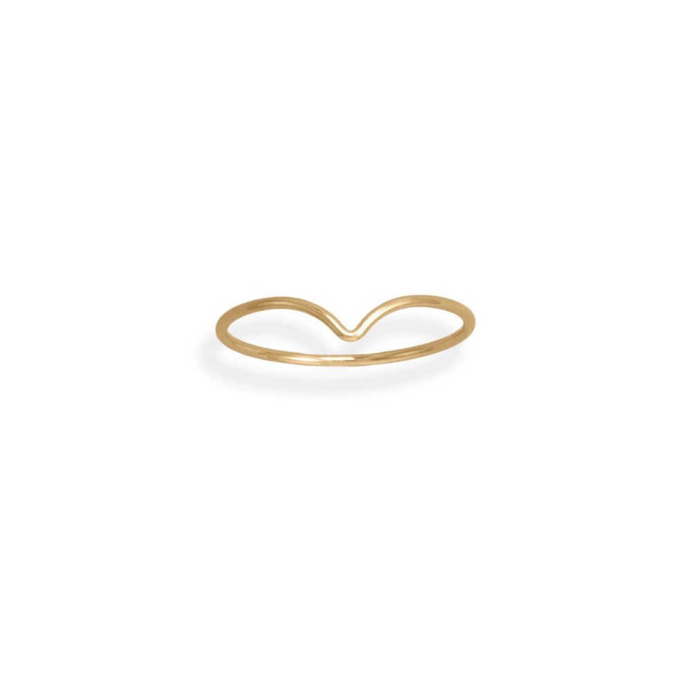 14/20 Gold Filled Thin "V" Design Ring - view 5