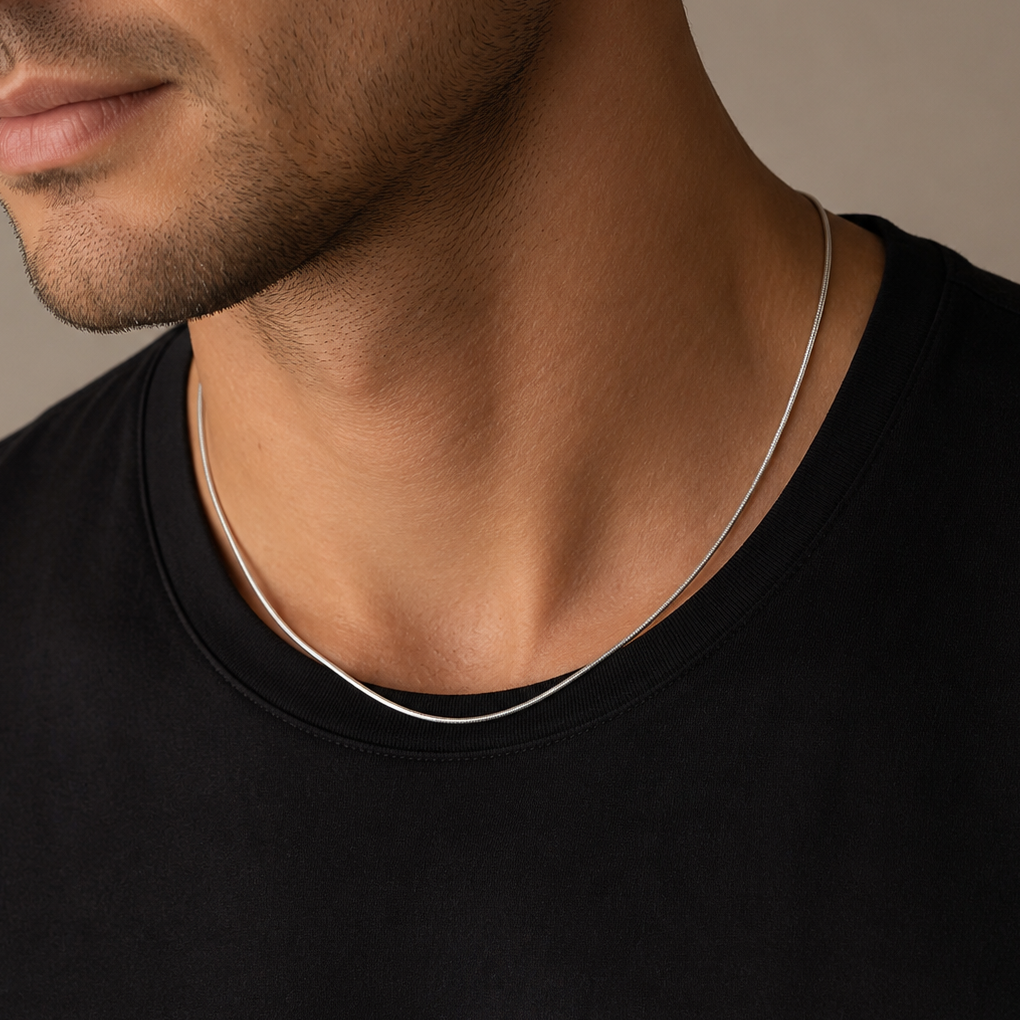 925 Sterling Silver Snake Chain Necklace - 1.2mm