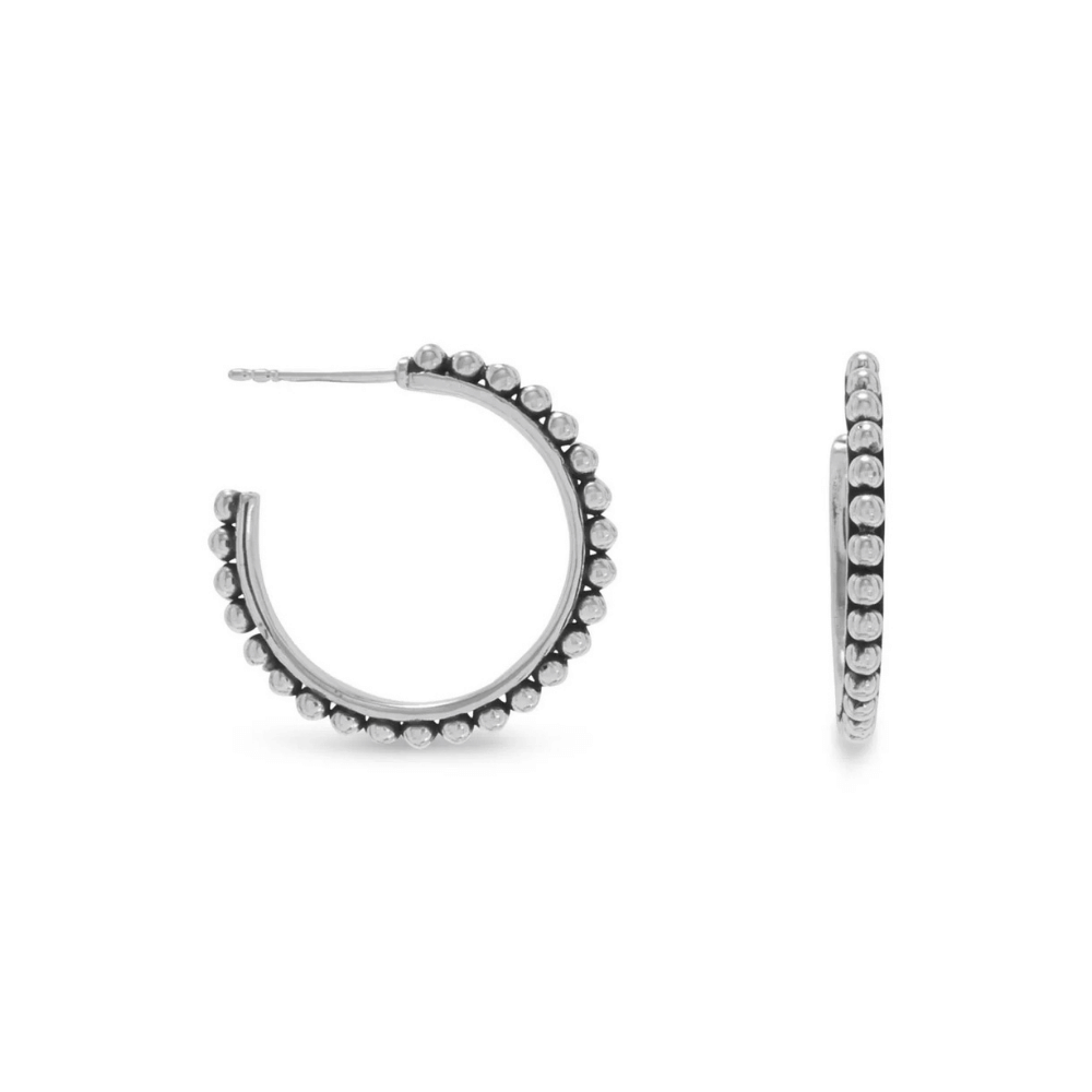 Oxidized Bead 3/4 Hoops