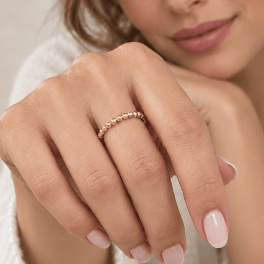 14 Karat Gold Plated Beaded Band