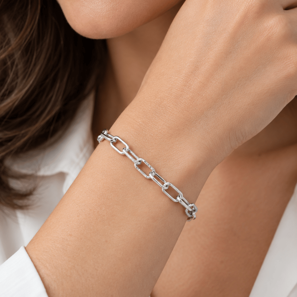 8" Smooth and Textured Link Bracelet
