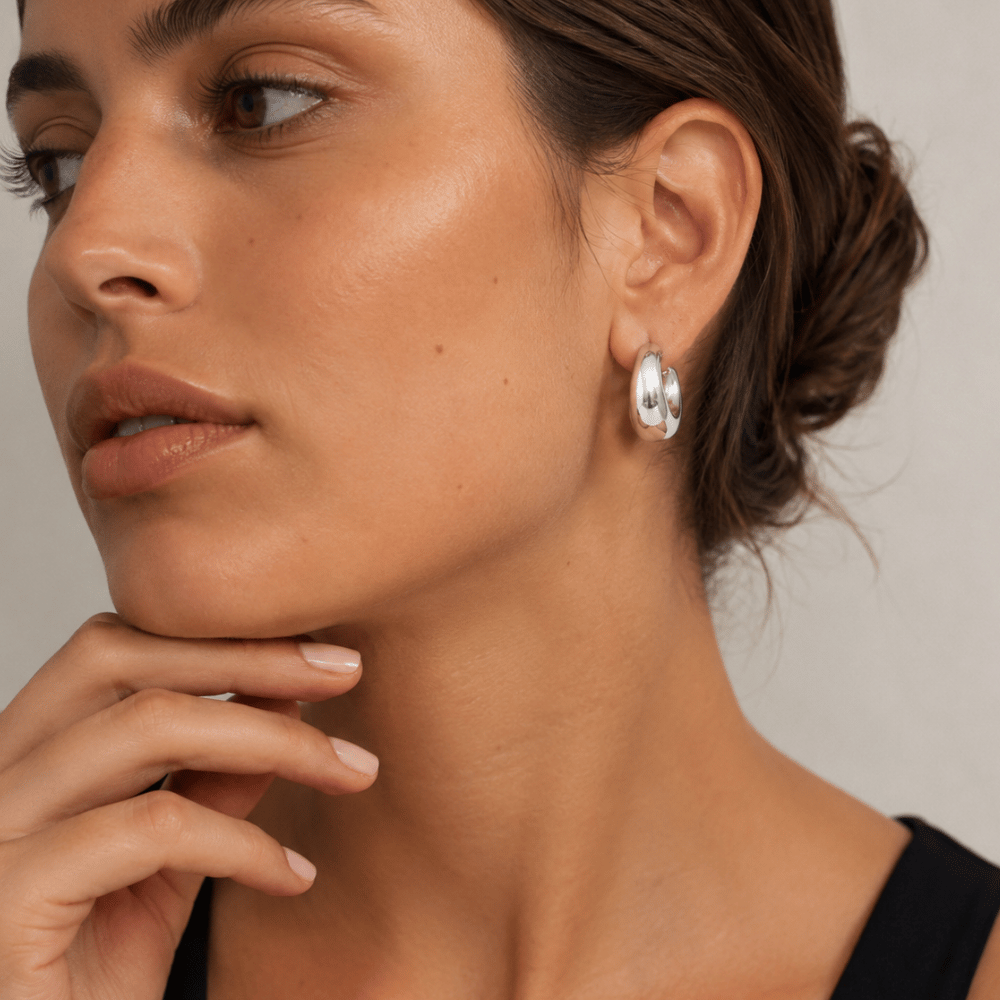Puffy 3/4 Fashion Hoop Earrings