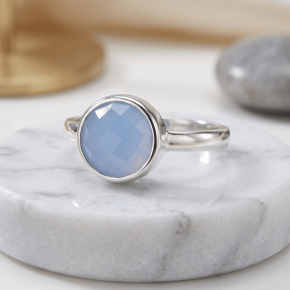 Faceted Chalcedony Ring