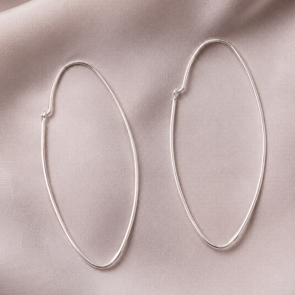 Thin Oval Wire Hoops