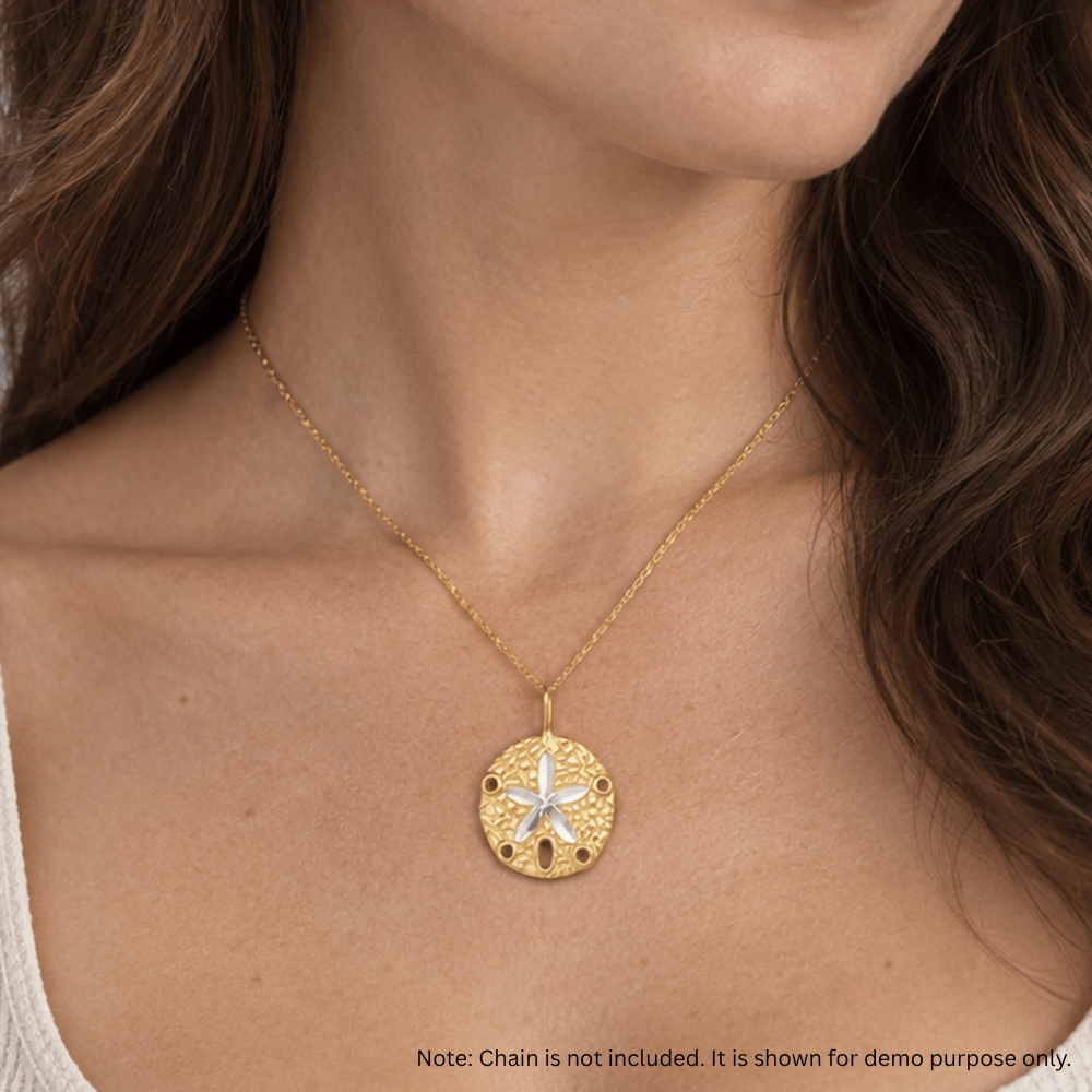 14 Karat Gold Plated Sand Dollar Pendant