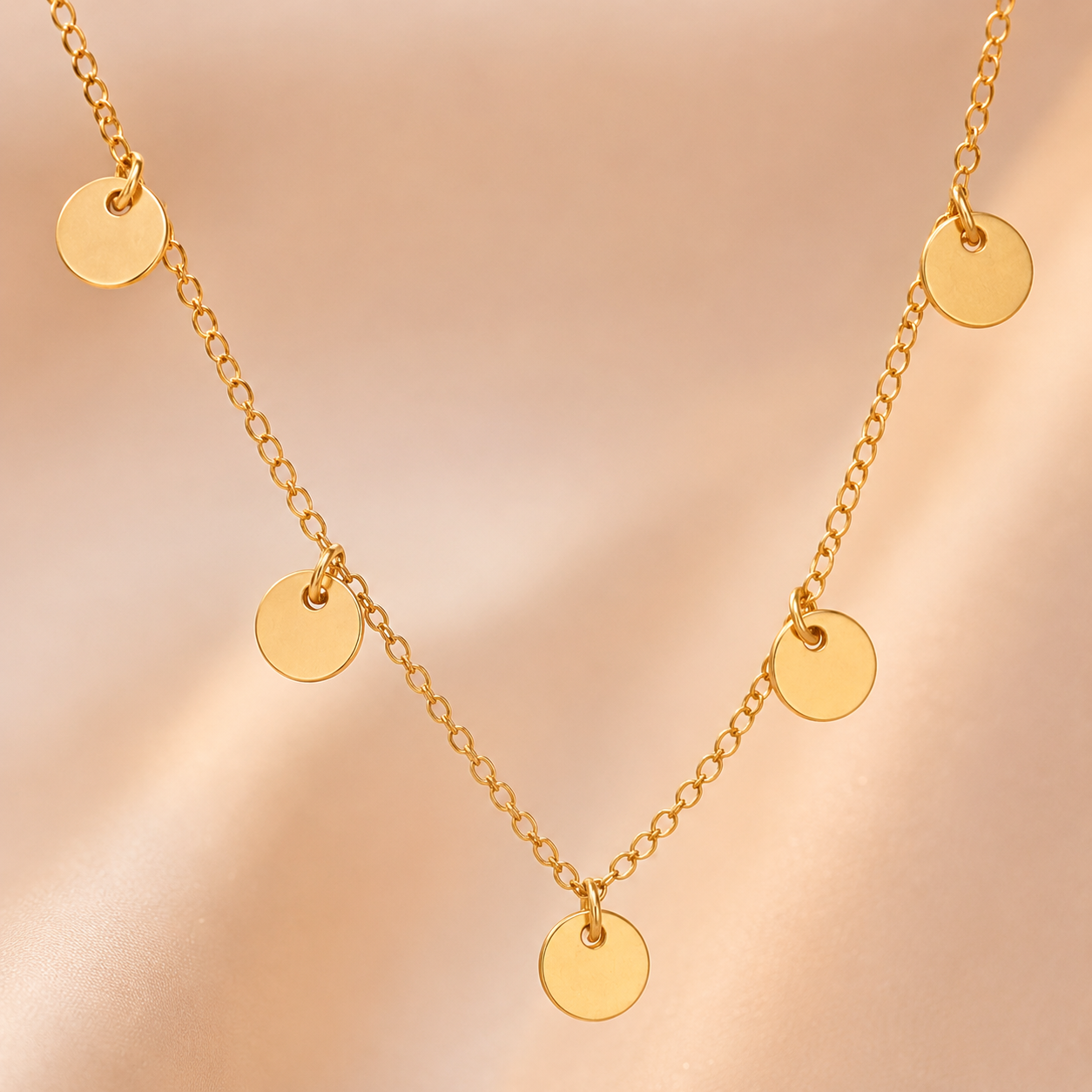 16" + 2" 14/20 Gold Filled Multi Disc Charm Necklace