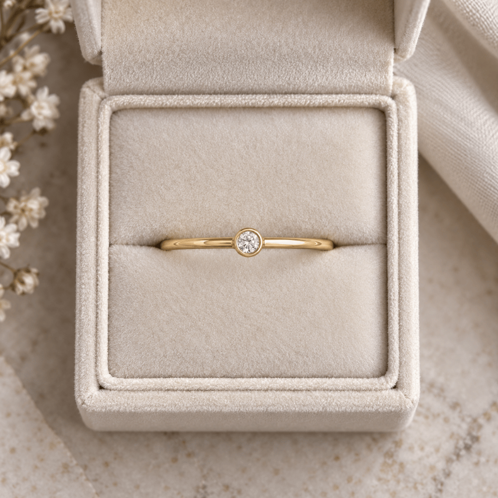 14/20 Gold Filled 2mm Lab Grown Diamond Ring - view 2