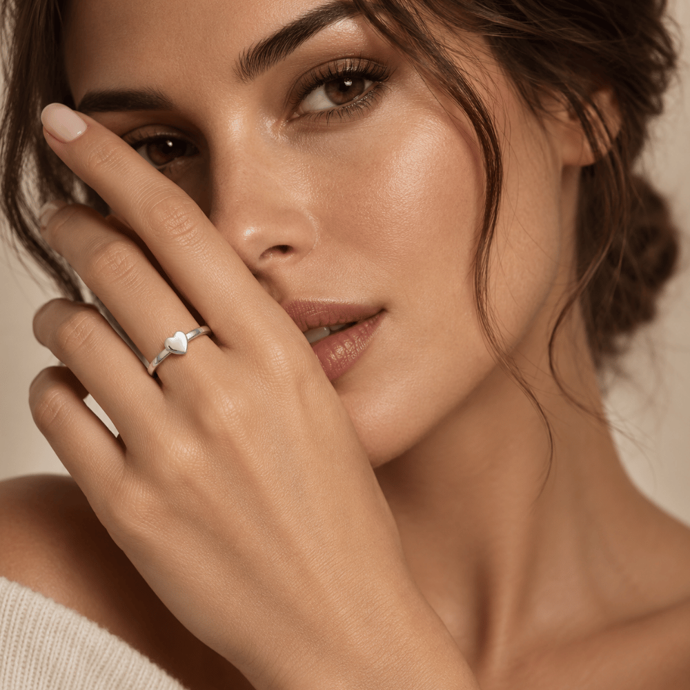 Small Polished Heart Ring