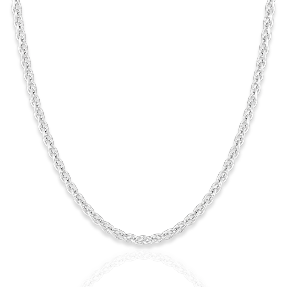 925 Sterling Silver French Wheat Chain Necklace - 2.5mm