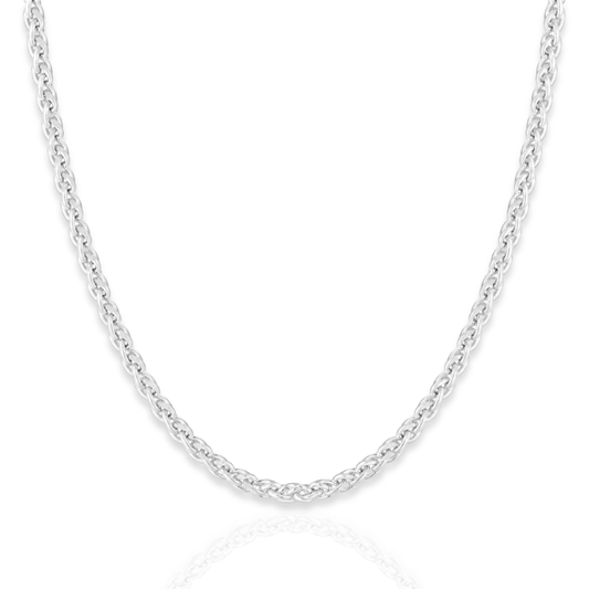 925 Sterling Silver French Wheat Chain Necklace - 2.5mm