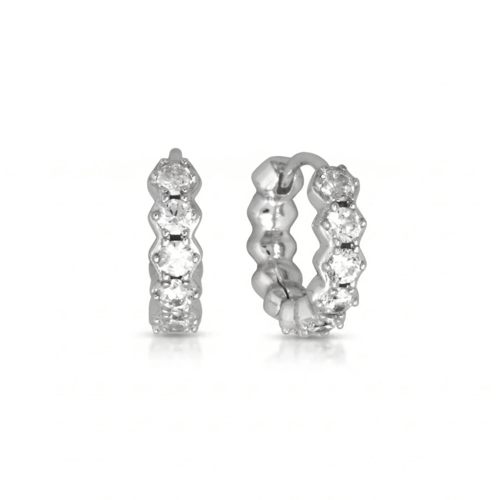 10mm CZ Hoop Earrings