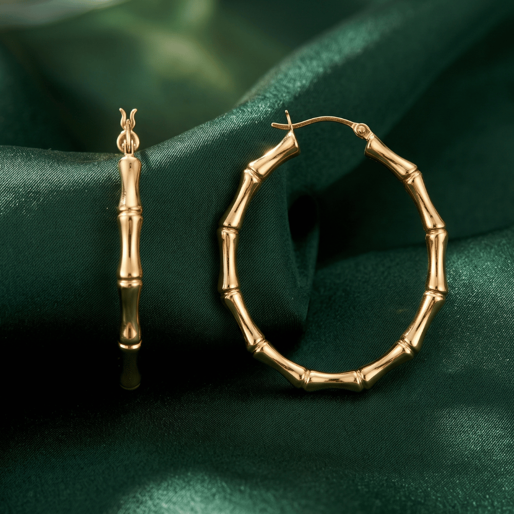 44mm Bamboo Hoop Earrings