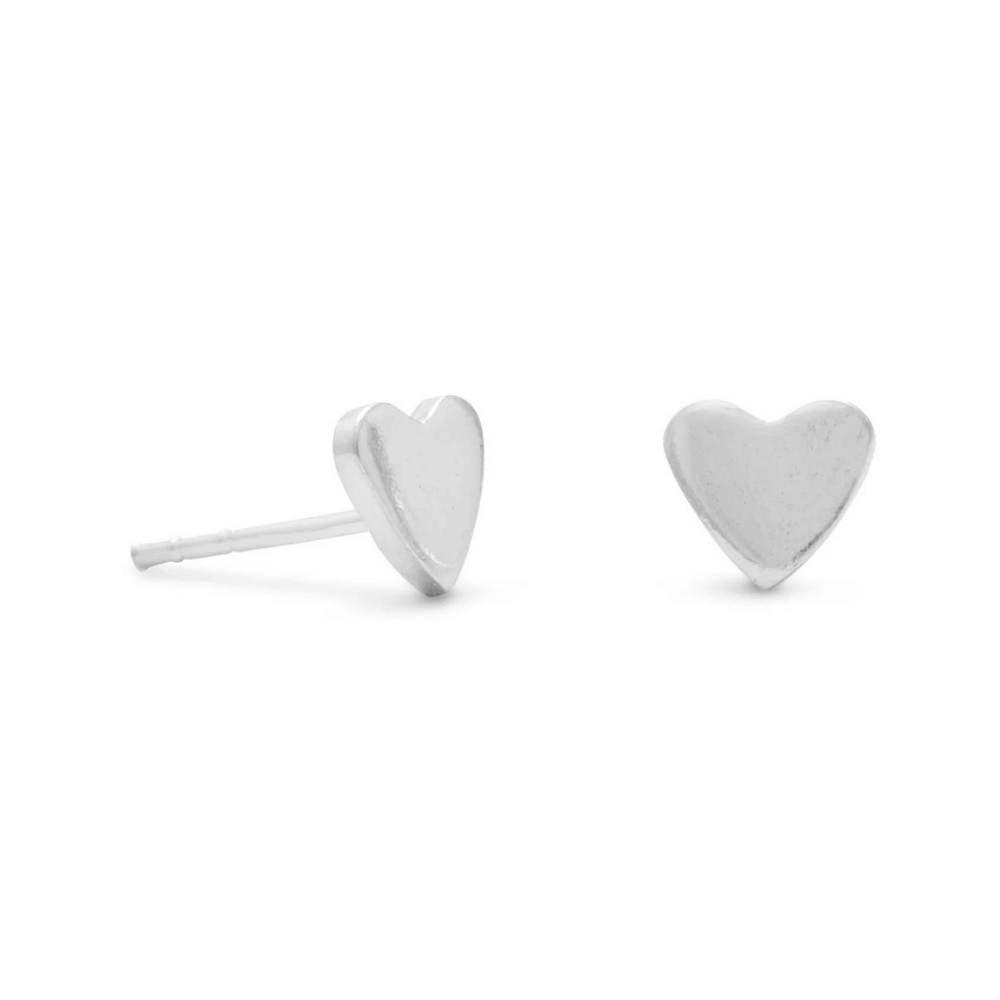 Polished Heart Stud Earrings