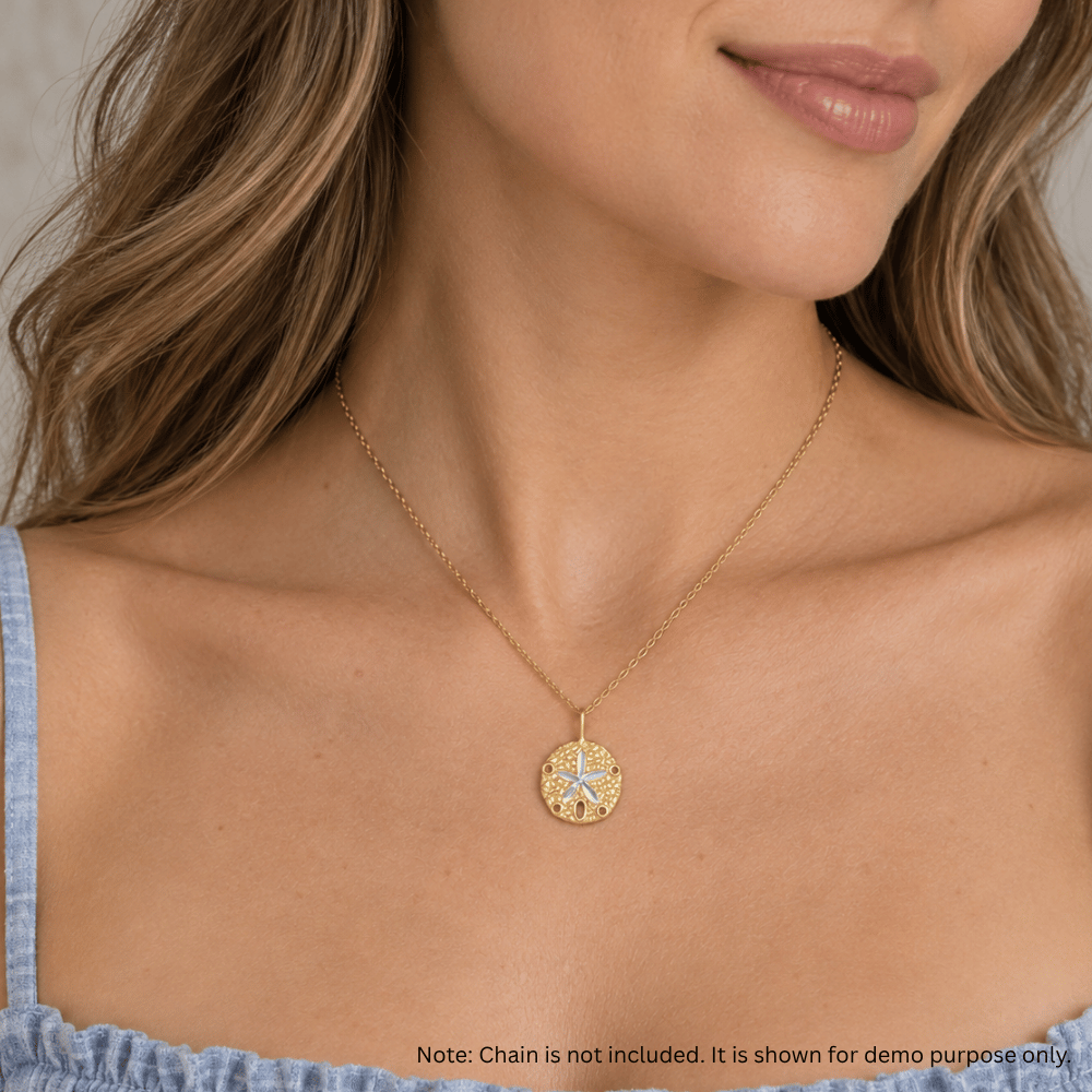 14 Karat Gold Plated Sand Dollar Pendant