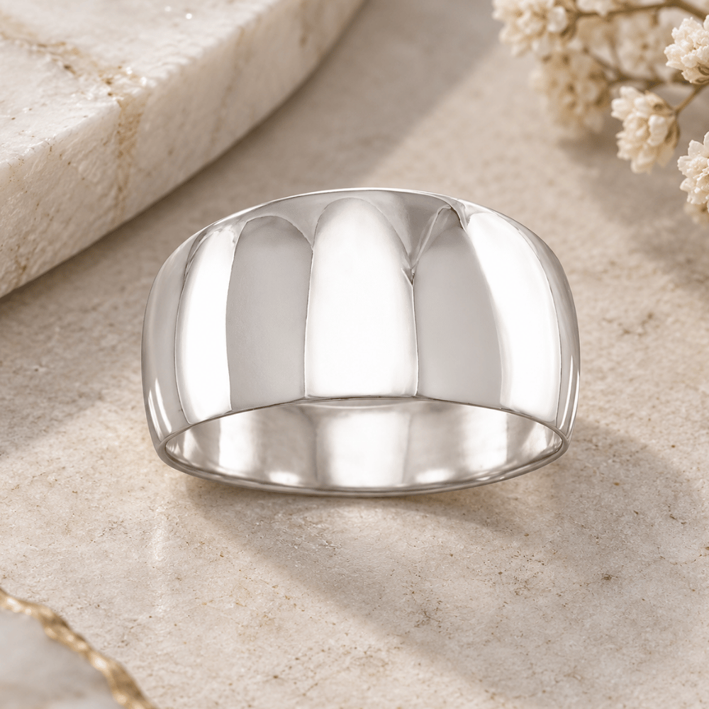 Wide Tapered Polished Ring
