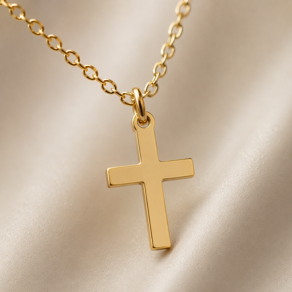 13" + 1" Gold Filled Cross Charm Necklace
