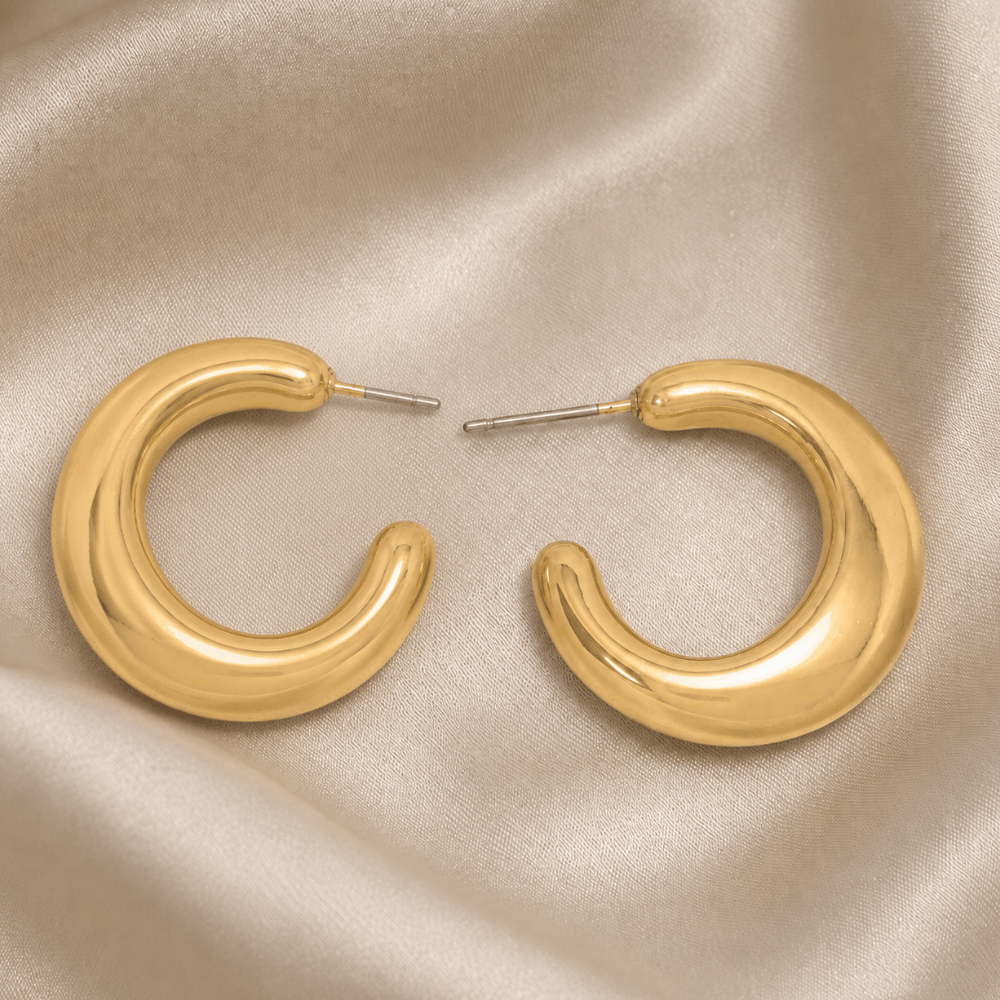 Puffy 3/4 Fashion Hoop Earrings