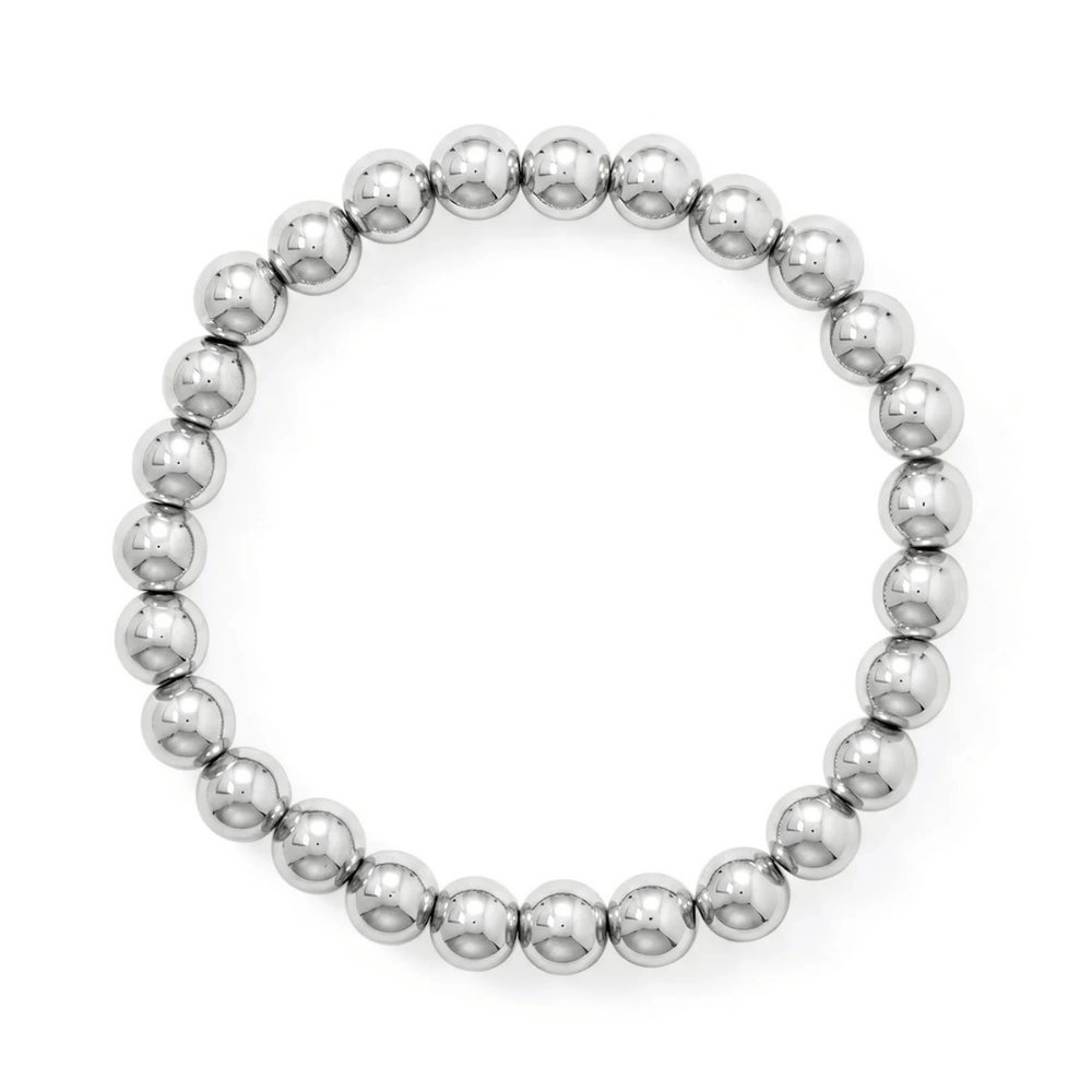 8" 8mm Stainless Steel Bead Stretch Bracelet