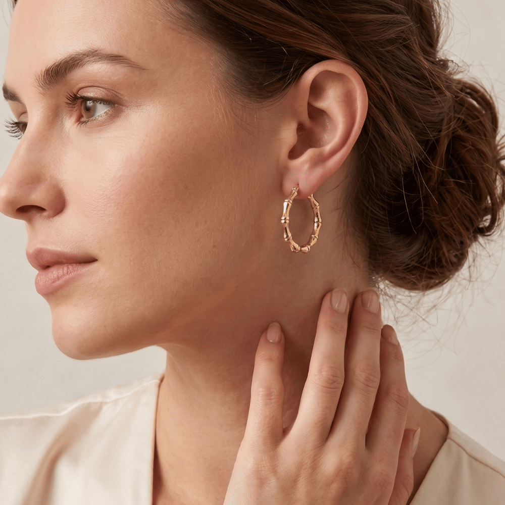 44mm Bamboo Hoop Earrings