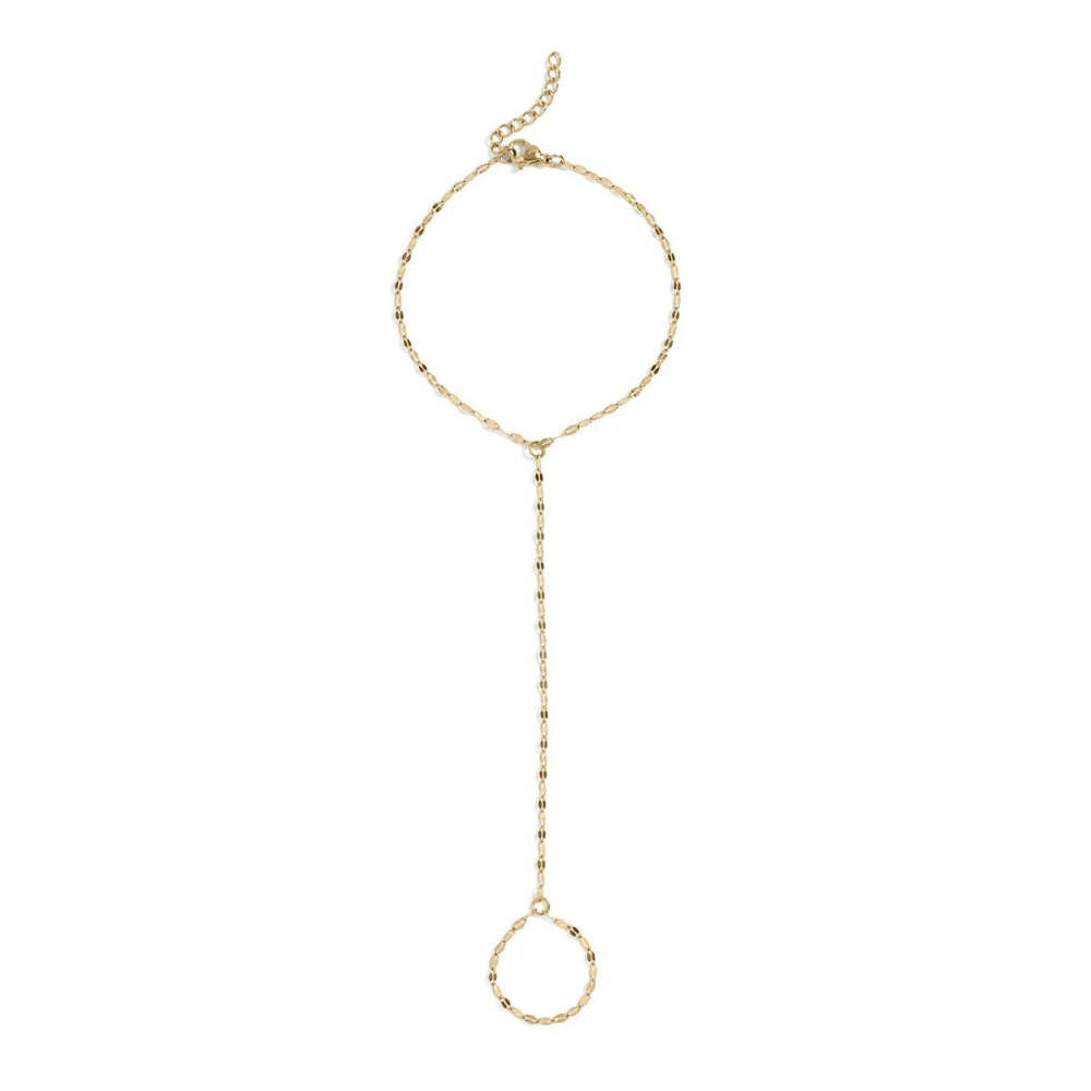 7.5-inch + 1-inch Stainless Steel Coffee Hand Chain - Gold - view 3