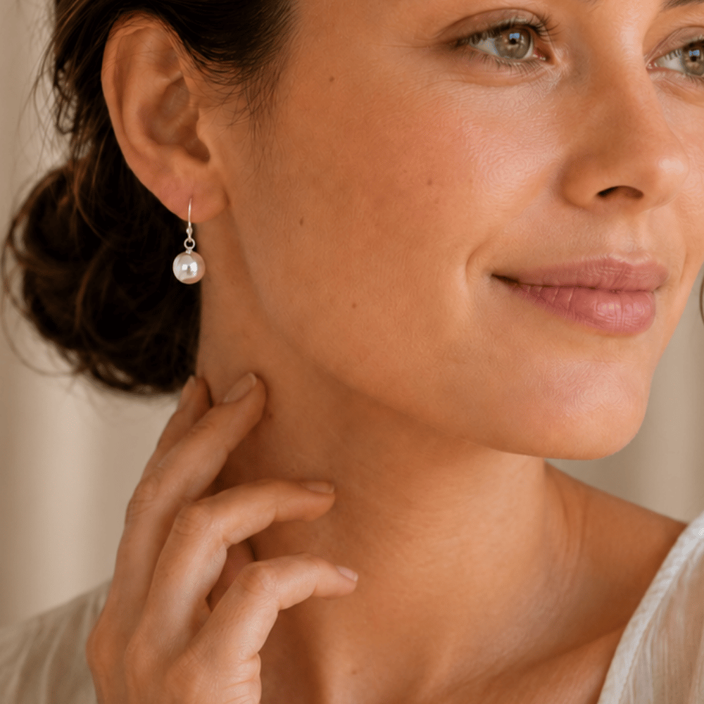 8mm Bead Drop Earrings