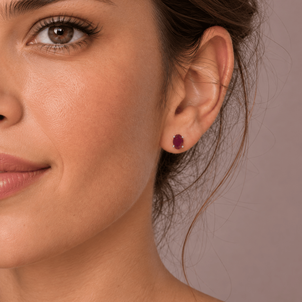 Oval Stud Earrings